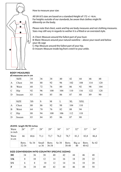 Ilse Jacobsen Size Chart – Take It Outside