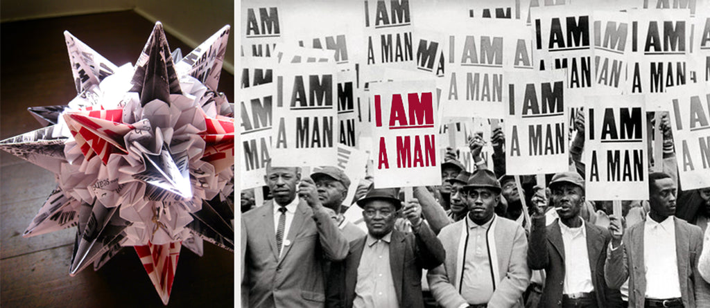 artwork inspired by MLK's "I am a man" march