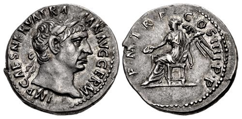Roman Denarius in 117 AD 