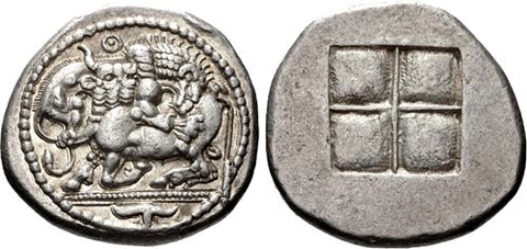 Dionysos on horseback coin