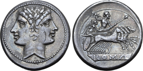 The Quadrigatus, which circulated in trade as a Didrachm after the Punic wars