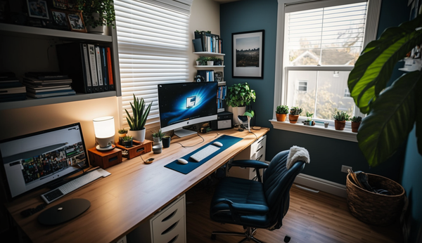 Clean organized home office