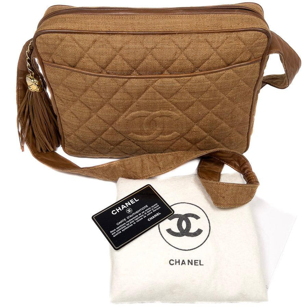 Chanel Camel CC East West Chocolate Bar Flap Bag Medium  The Closet