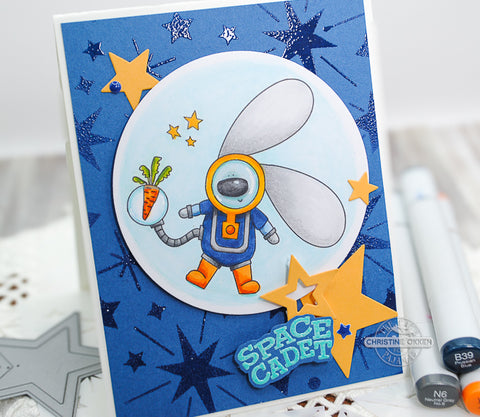 Space Cadet Bunny Card Close up
