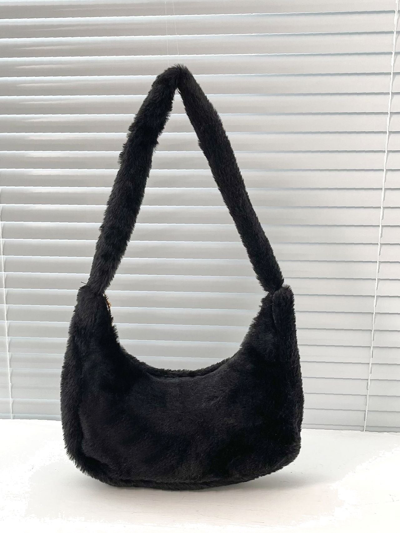 Bird in Bag - Minimalist Fuzzy Baguette Bag  - Women Shoulder Bags