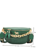 BirdInBag-Crocodile Embossed Chain Fanny Pack - Women Fanny Packs