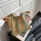 Bird in Bag - Braided bags female new popular fashion straw bag casual shoulder bag large capacity tote bag