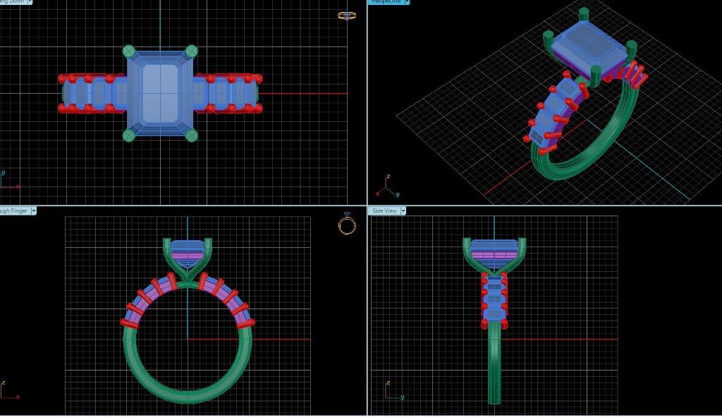 CAD design of engagement ring