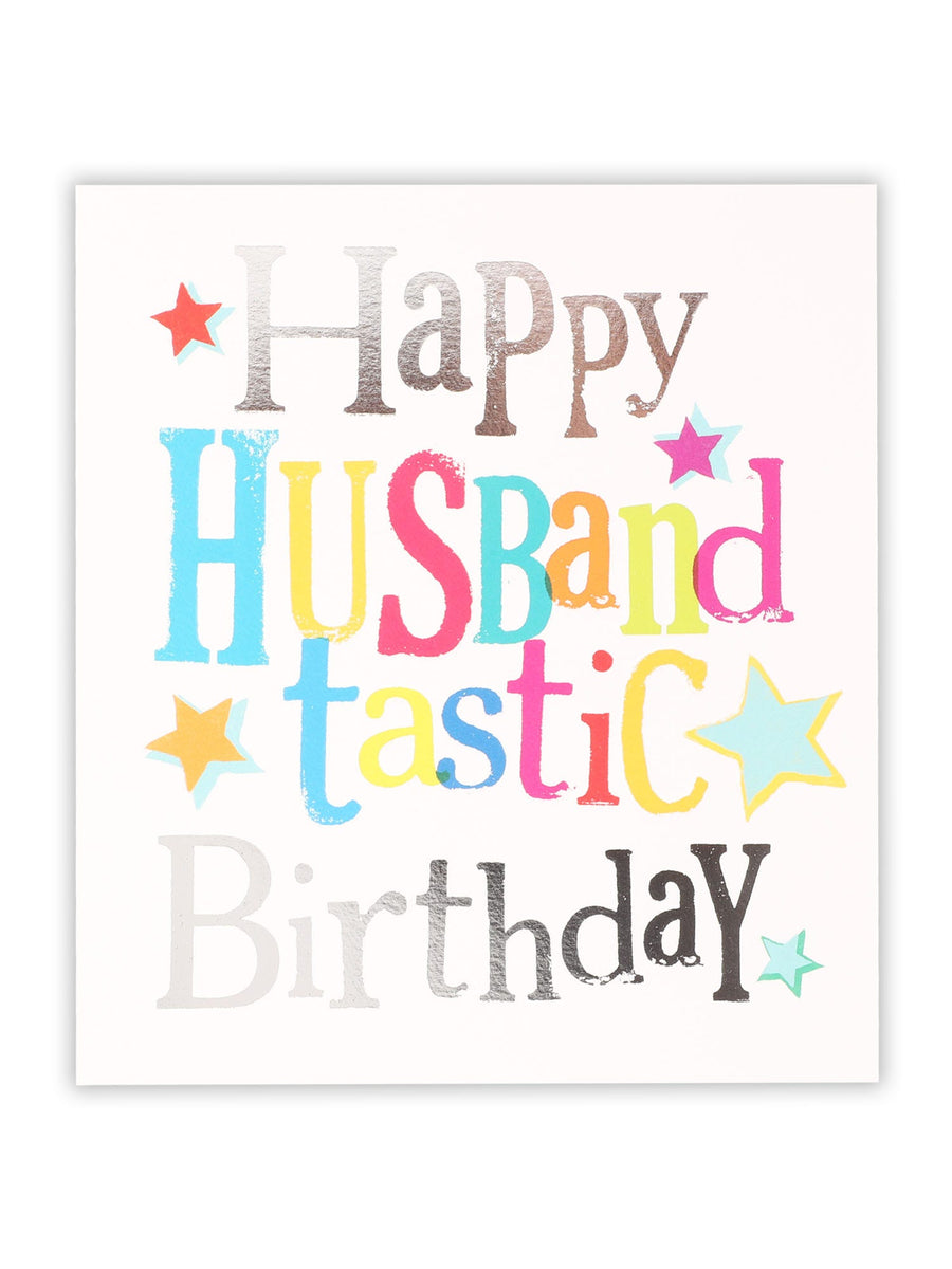 Husband Birthday Bright Lettering Card – Clintons