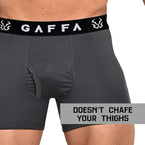 Men's Underwear Trunks with Fly  Charcoal Grey  Pack of 3