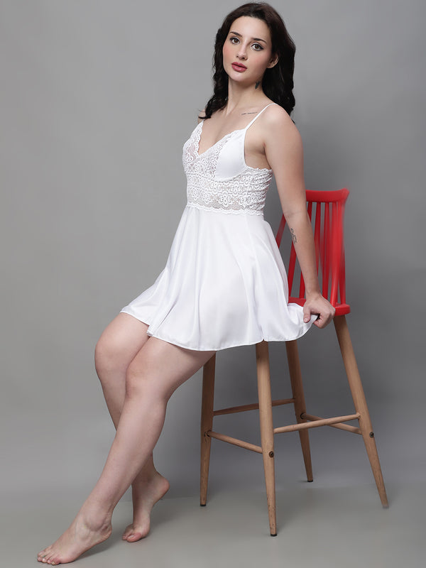 Babydoll Lacy Fairy Tale Dress - White