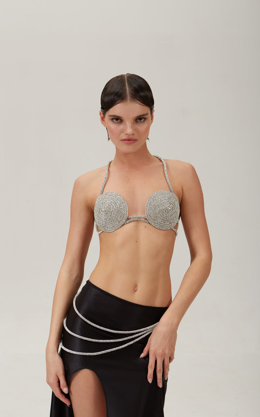 Nué Crystal Embellished Marie Bra Top Size S (UK 8) RRP £840 – Sellier