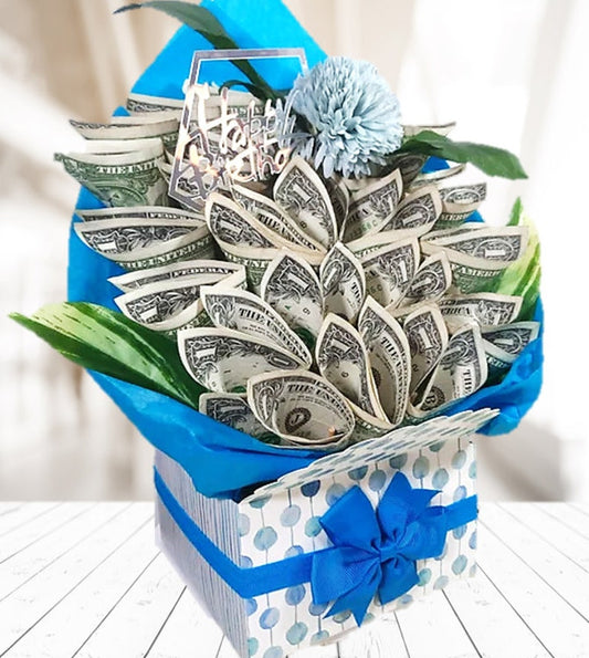 Money flower arrangement