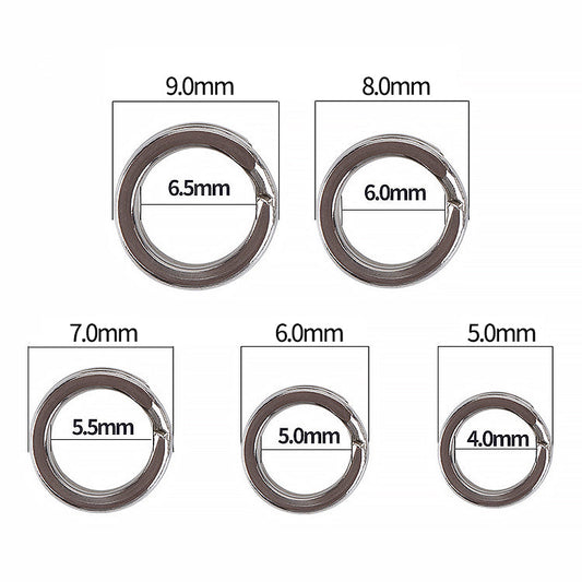 Stainless Steel Heavy Duty Big Game Fishing Split Rings #2-#13