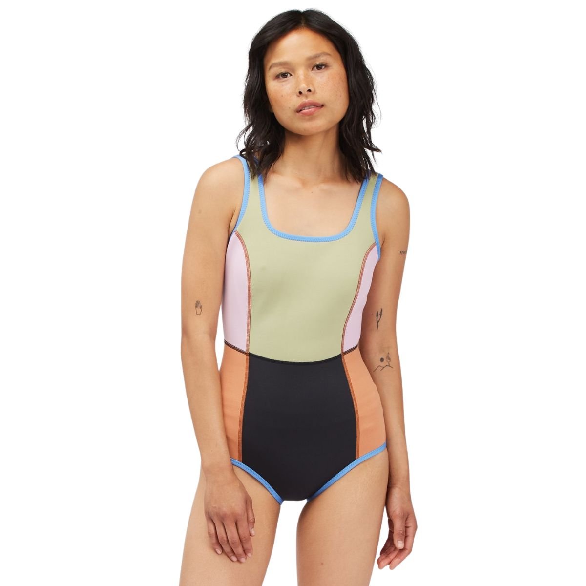 Billabong Womens Looking Back One-Piece Swim Bleached Aqua, Multi  One-Pieces ~ Punch Fit Cyprus