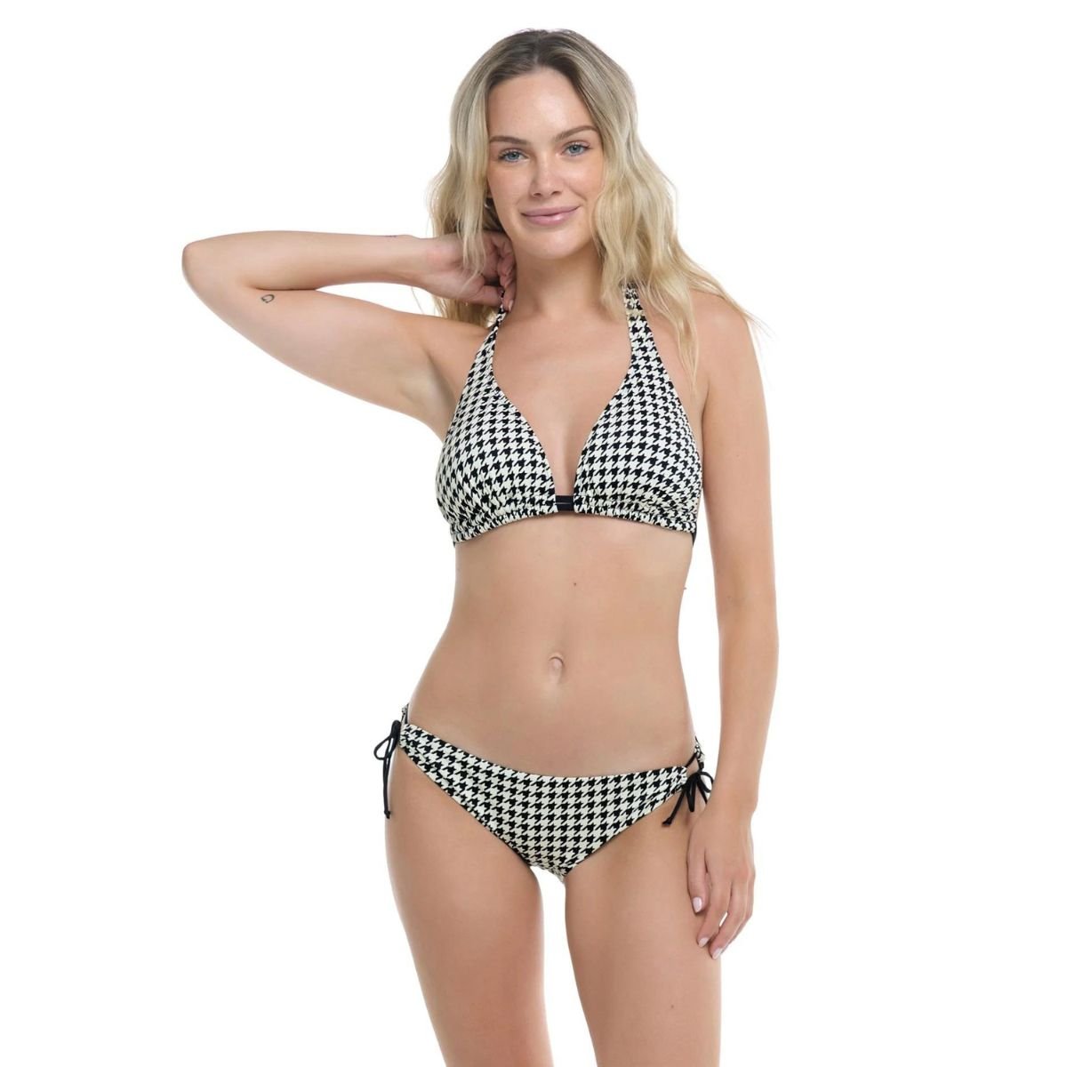 Alessia Cinch Higher Rise Fuller Coverage Bikini Bottom - Black