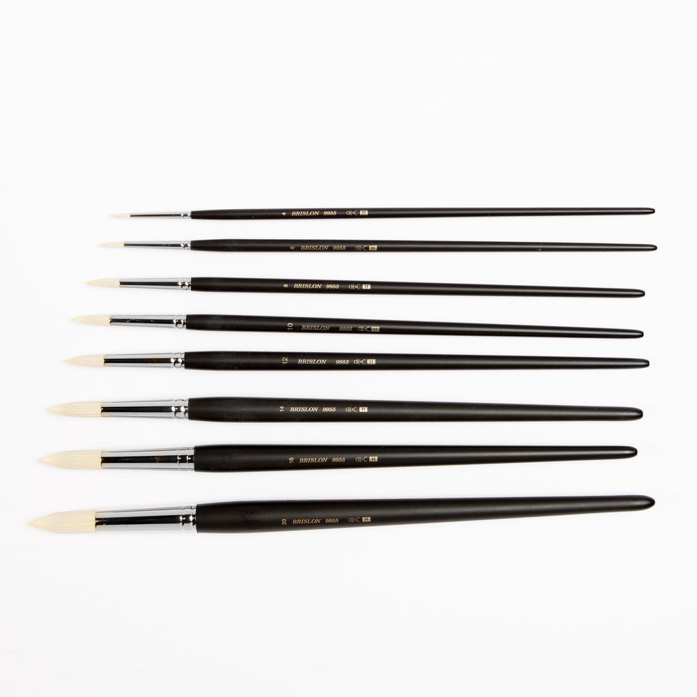 SMQHH Art Paintbrush Sets, Pig Bristles Oil Paint Brush Long-stem Flat Head  Brush Gouache Brush Set