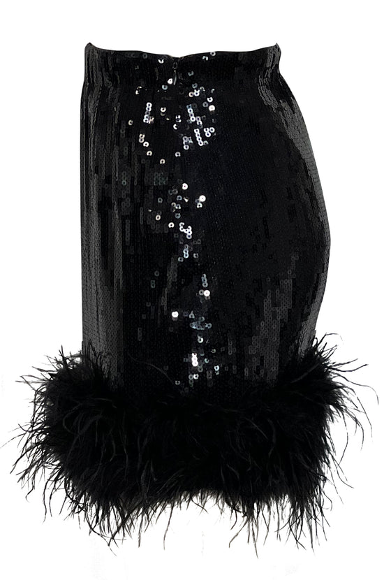 SEQUIN FEATHER SKIRT