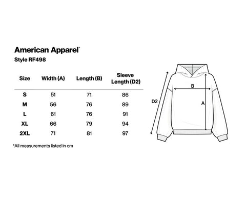 Size chart RF498