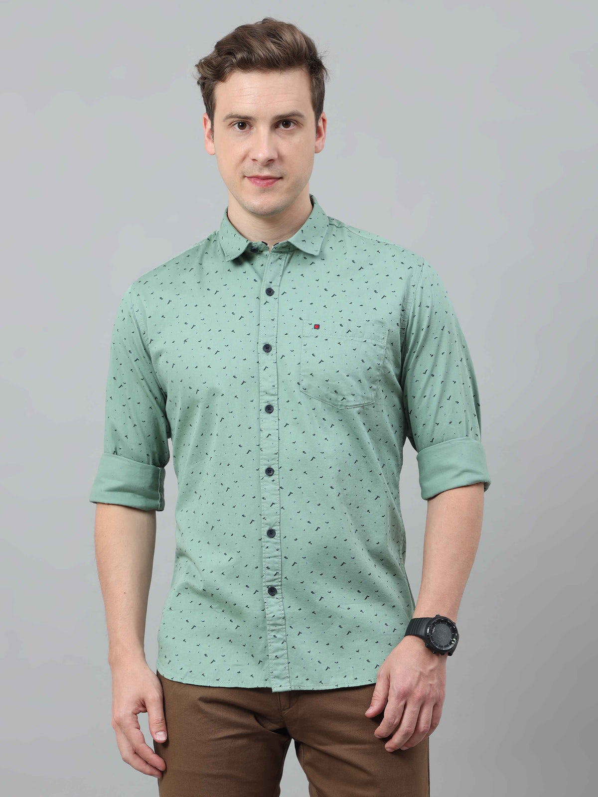 Shop Pista Green Panel Shirt for Men Online at Great Price – COOLCOLORS