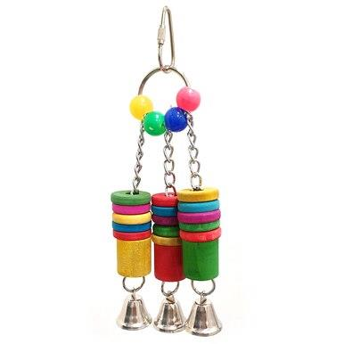 Bird Toy Wooden 3 Piece W Bells 20x6cm