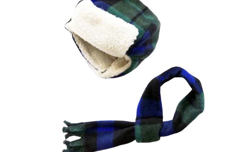 snow winter pet scarf and hat