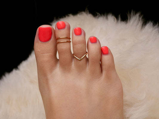 Double Line and Chevron Adjustable Toe Rings Adjustable Toe Ring Single or  Set Midi Rings Simple Ring Minimalist Ring TRA81/14 