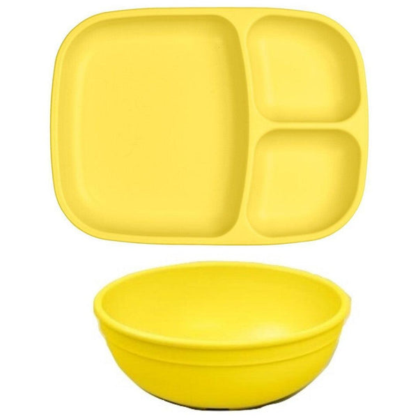 Re-Play 3 Pack Divided Plates - Primary Colors