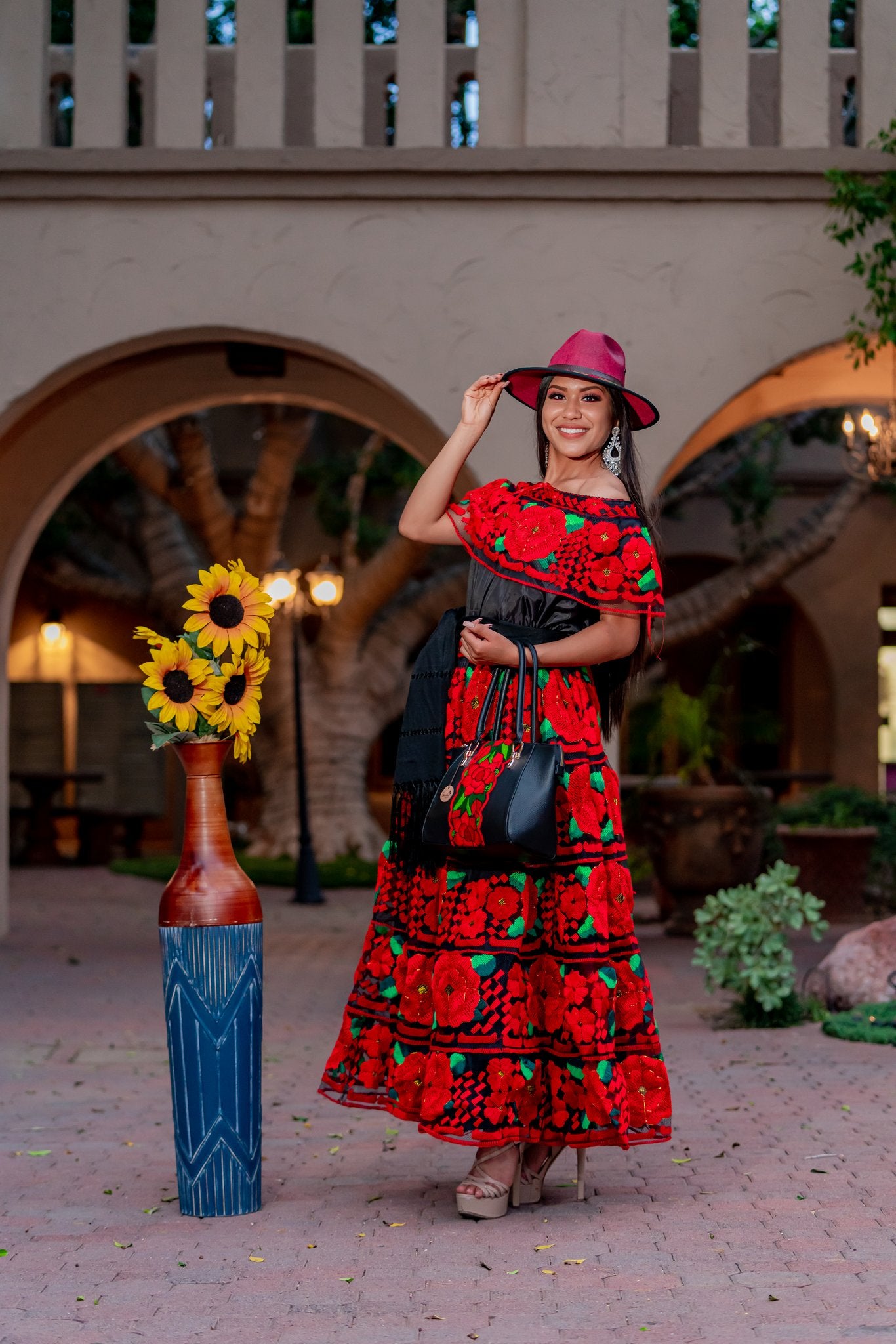 Red Chiapas Regional Costume. – Samira Accessories