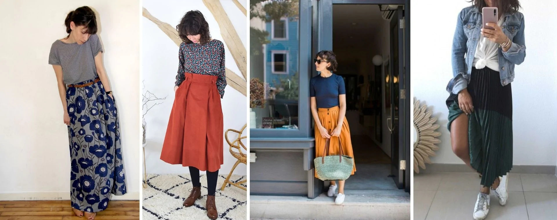 How to wear high-waisted long skirts