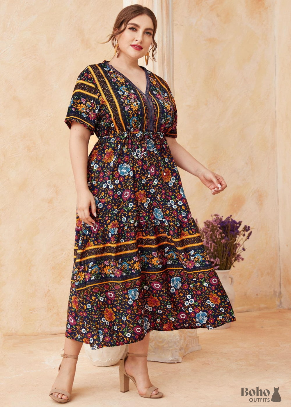 Boho Plus Size Riviera Maxi Dress For Women