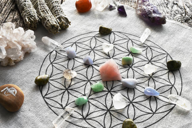 a circular crystal healing grid