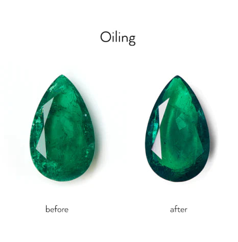An Emerald Before & After Oil Diffusion