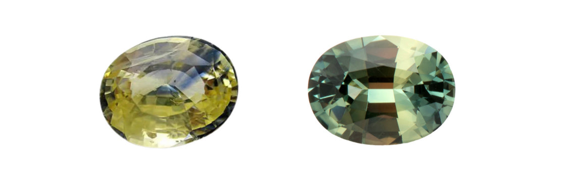 Two multi-coloured sapphires