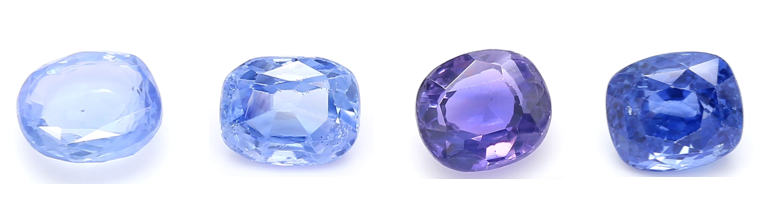 The different colours a Blue sapphire (neelam) can occur in