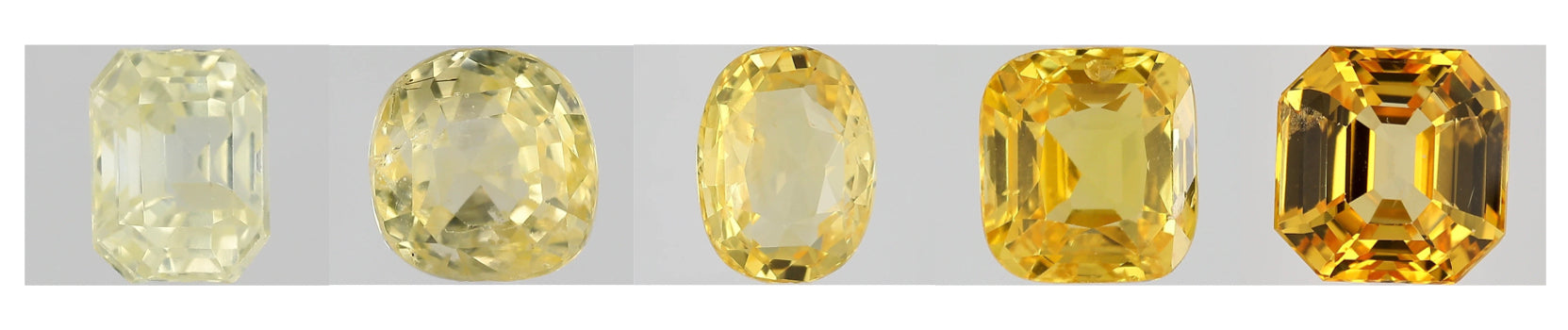 The different colours of a yellow sapphire