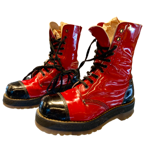 Vintage Patent Leather Combat Boots – PeoplesStoreAntiques