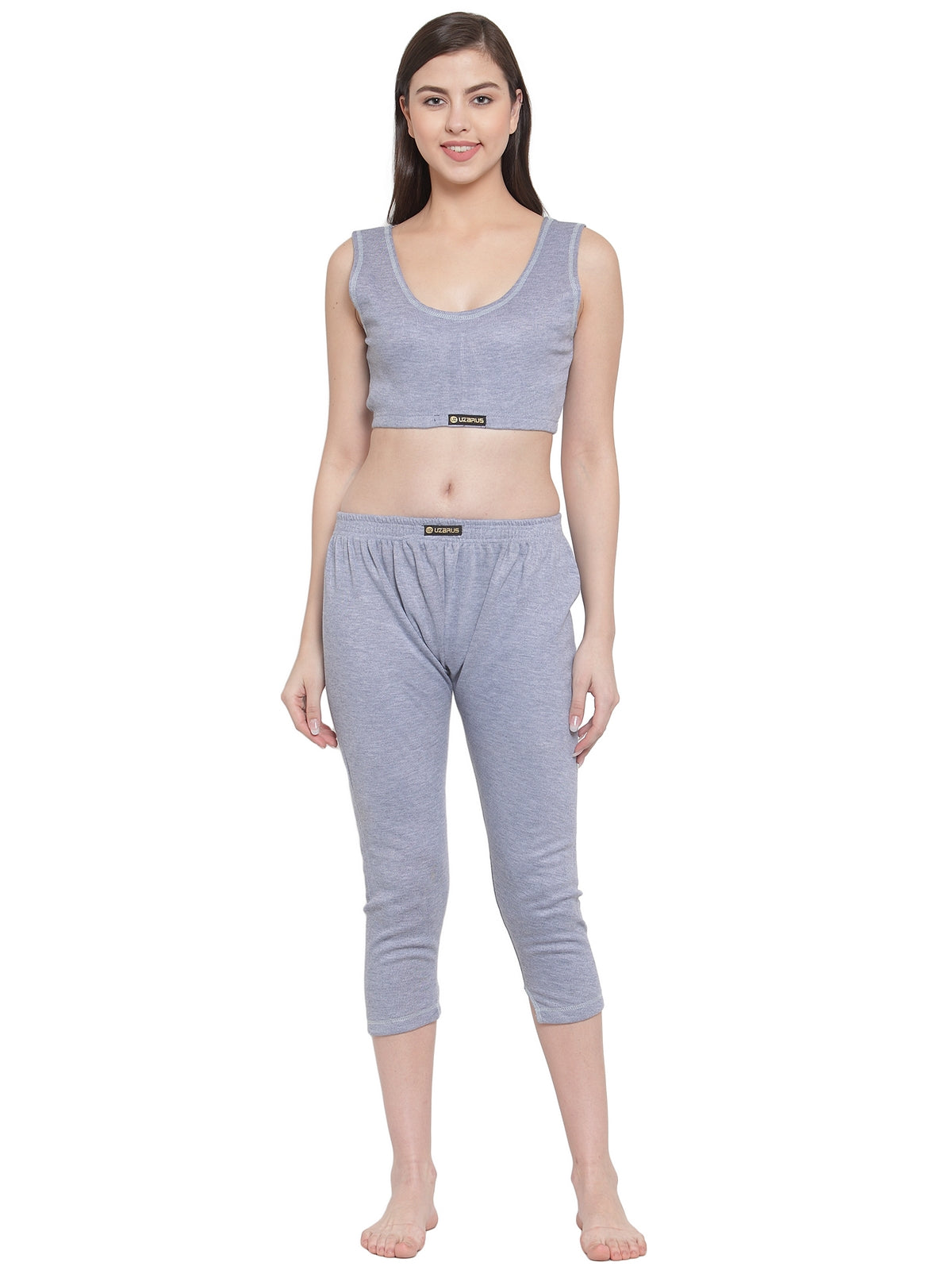 W03 Ladies Winter Thermal Inner Wear Shirt + Pants (Grey)