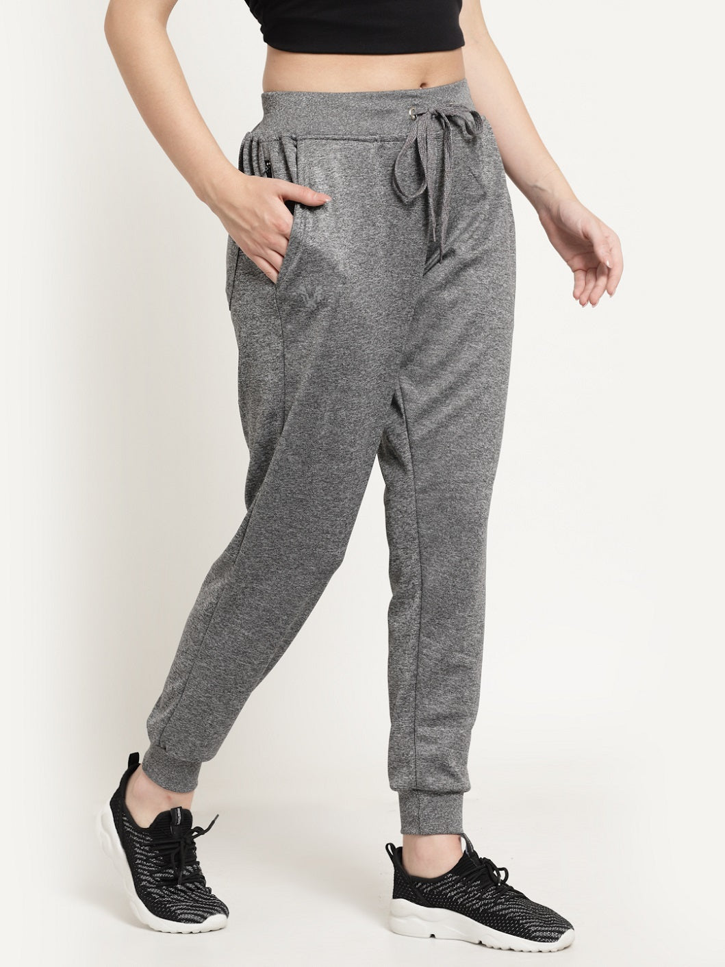 Uzarus Women's Cotton Track Pants With 2 Zippered Pockets