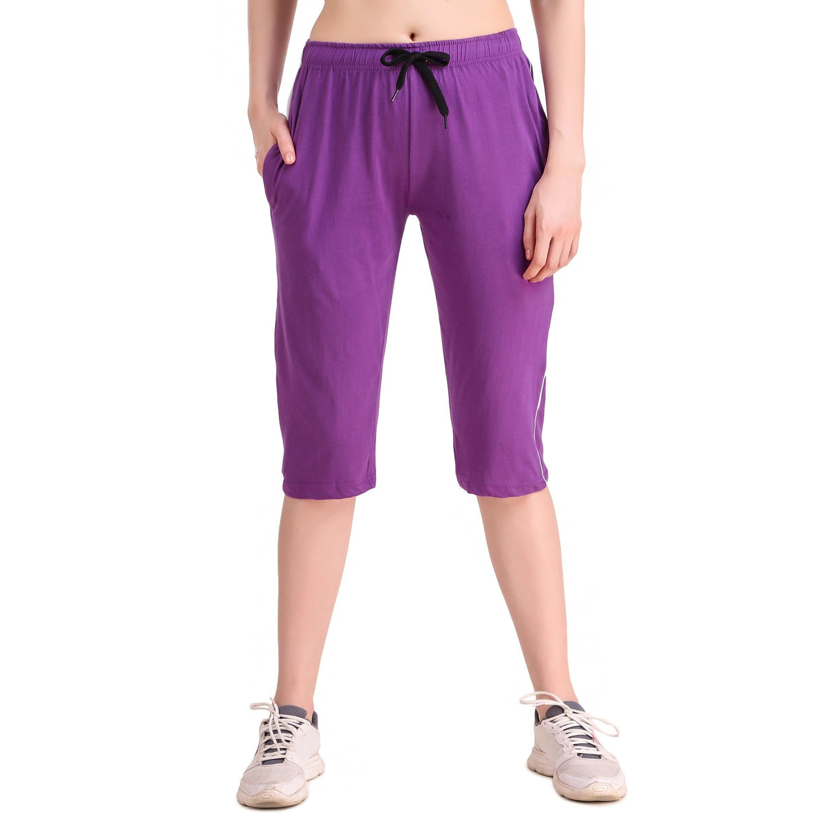 Surti enterprises women's cotton laycra 3/4th, capris for girls, capri for  women's