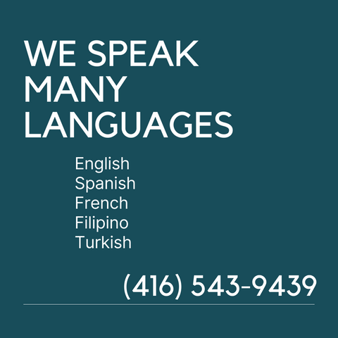 We speak english, french, filipino, turkish and spanish. call 416-543-9439