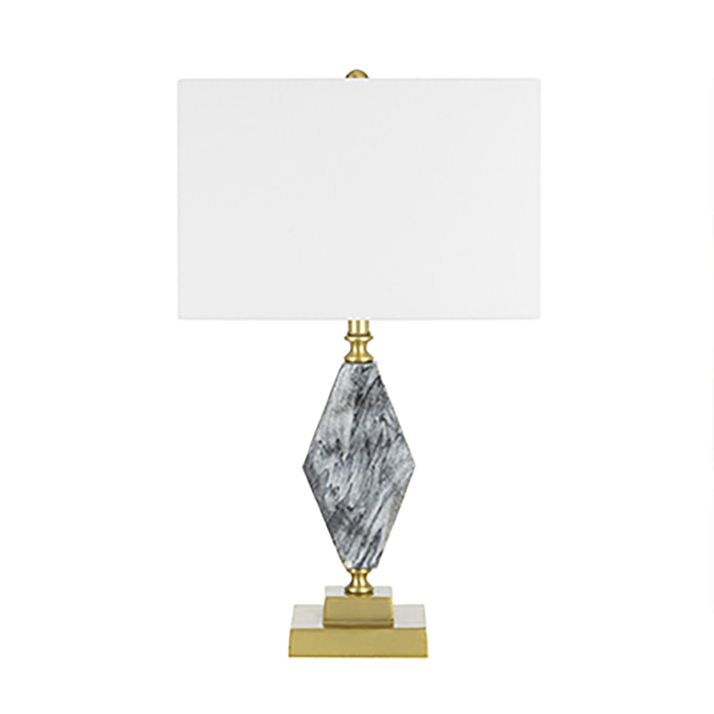 A&B Home 15" x 26" Bundle of 12 Black and White Marble Base With Gold Accent and Rectangular White Shade