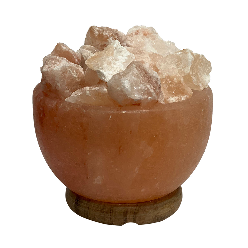 A&B Home 6" x 6" Bundle of 57 Pink Himalayan Salt Lamp with Crystal Chunk Shape and Wooden Base