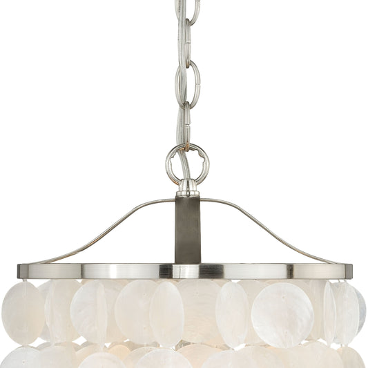 Vaxcel Lighting P0139 Elsa 20 Inch 3 Light Capiz Shell Pendant In