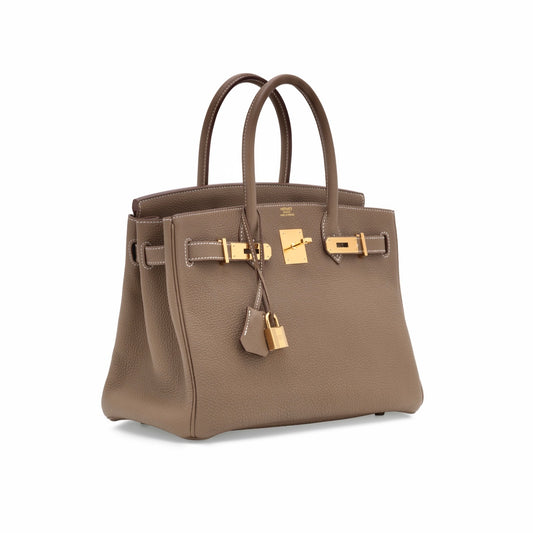 Hermès - Hermès Birkin 30 Epsom Leather Handbag-Craie Gold Hardware