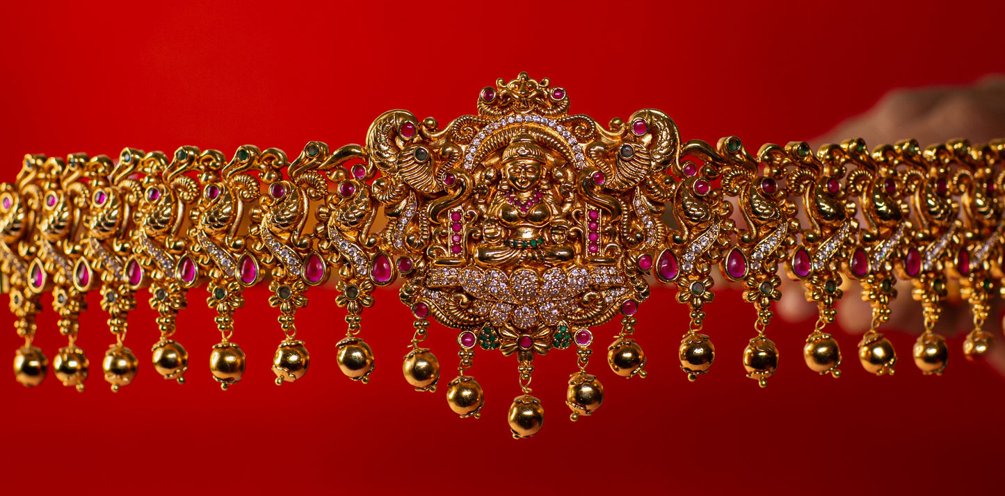 Pure Gold plated Kemp Lakshmi Hip Belt
