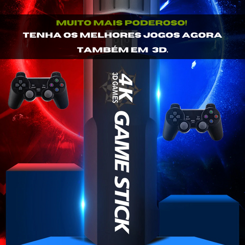 Super Game Stick 4k Retrô GD10 30000 Jogos 2 Controles sem Fio