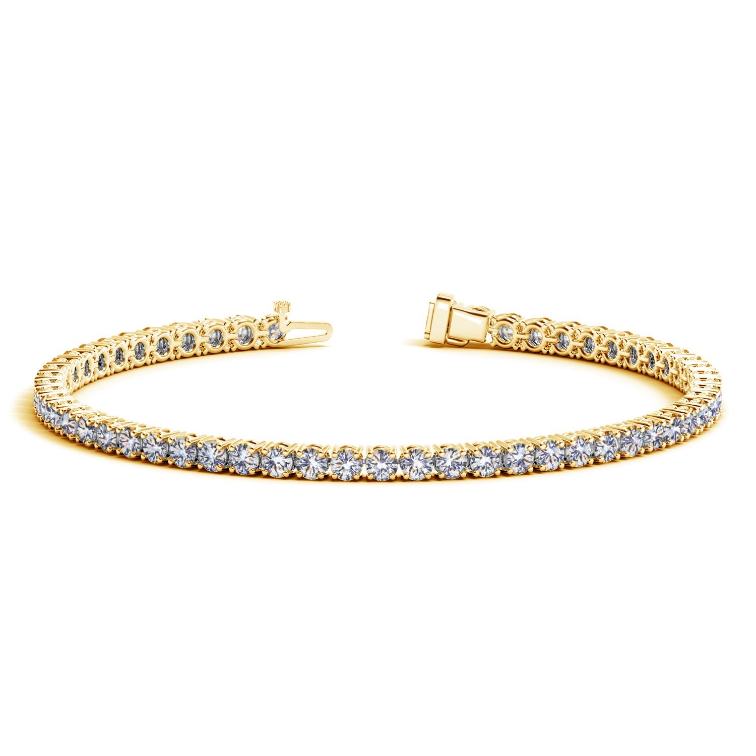 3.50 CTW Lab Grown Diamond Tennis Bracelet in 14kt White/Yellow Gold (–  VOSSAGIN