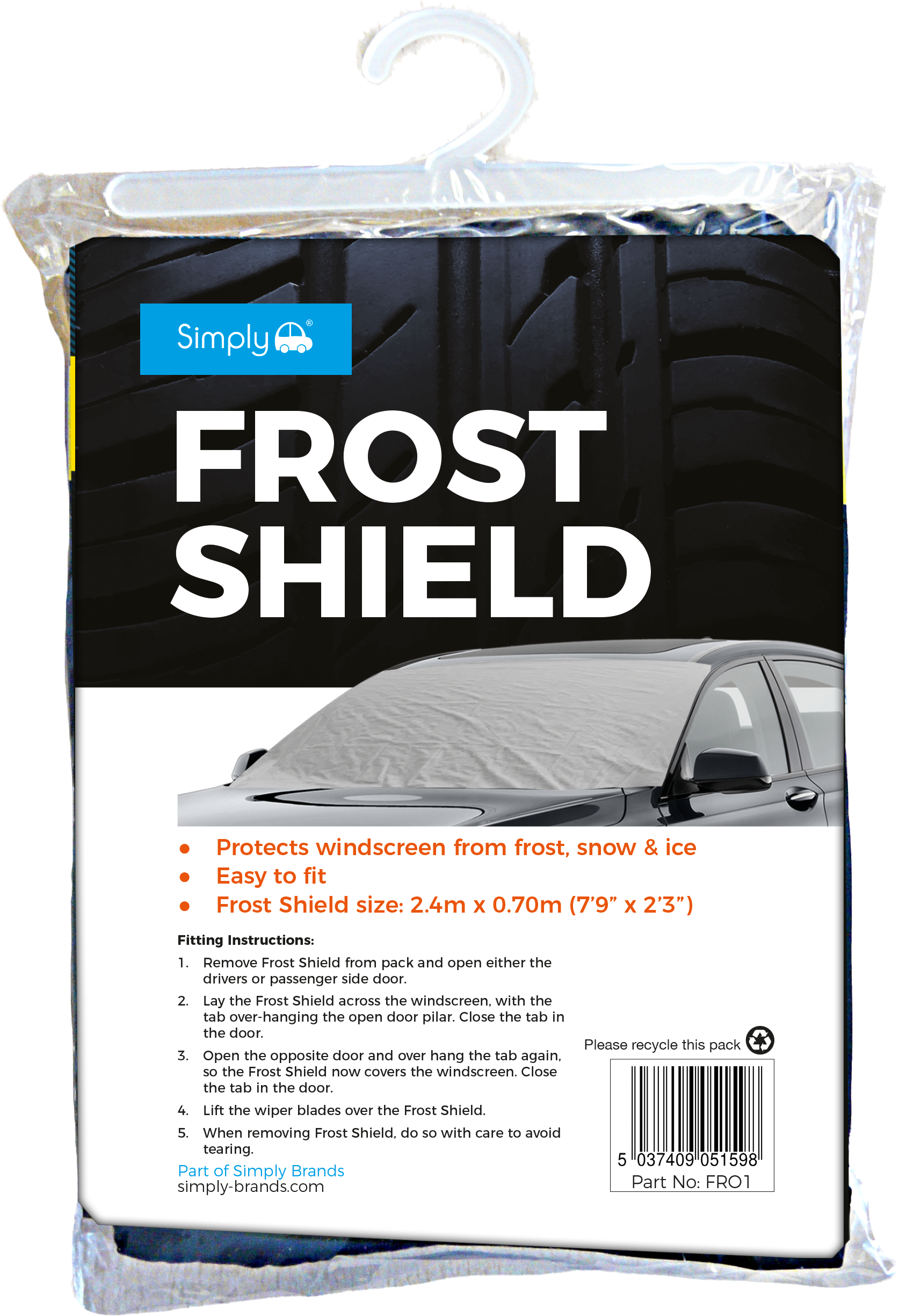 AA Pop-Up Windscreen Frost Shield