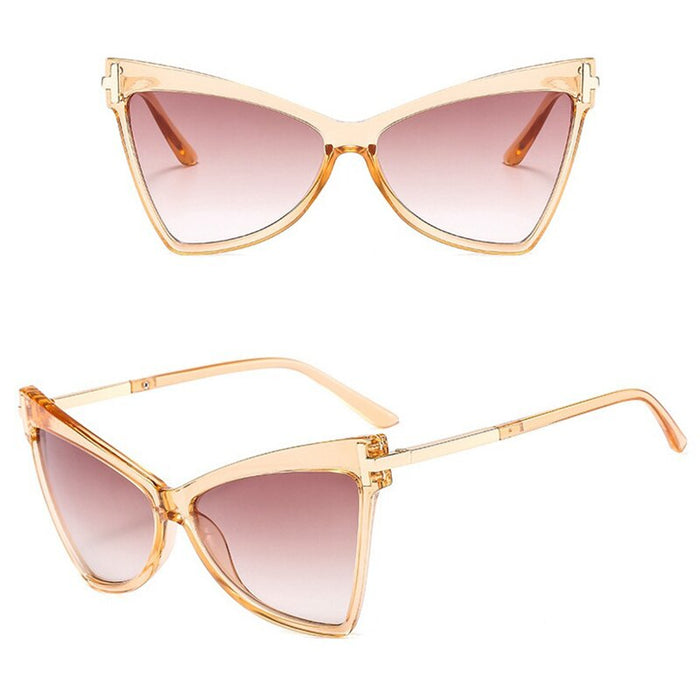 Oversized Cat Eye Vintage Square Sunglasses. Leopard Print Border Shades Fashionable Sun Glasses Women Men Eyewear